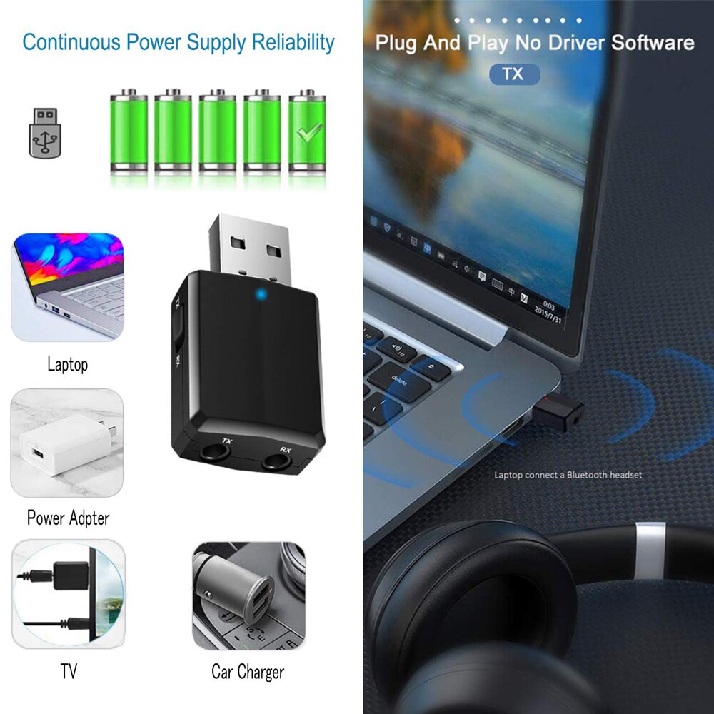 جهاز إرسال واستقبال بلوتوث 5.0 - مراجعة Bluetooth Adapter Receiver وسعره